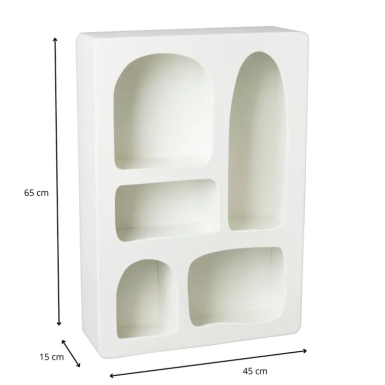 5 vakkenkast Zaha organic - MDF - 65x45x15 cm