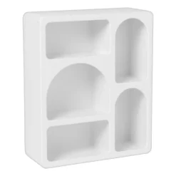 5 vakkenkast Zaha organic - MDF - wit - 48x40x15 cm