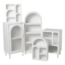 5 vakkenkast Zaha organic - MDF - wit - 48x40x15 cm