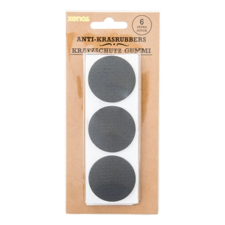 Anti-krasrubbbers - zwart - set van 6