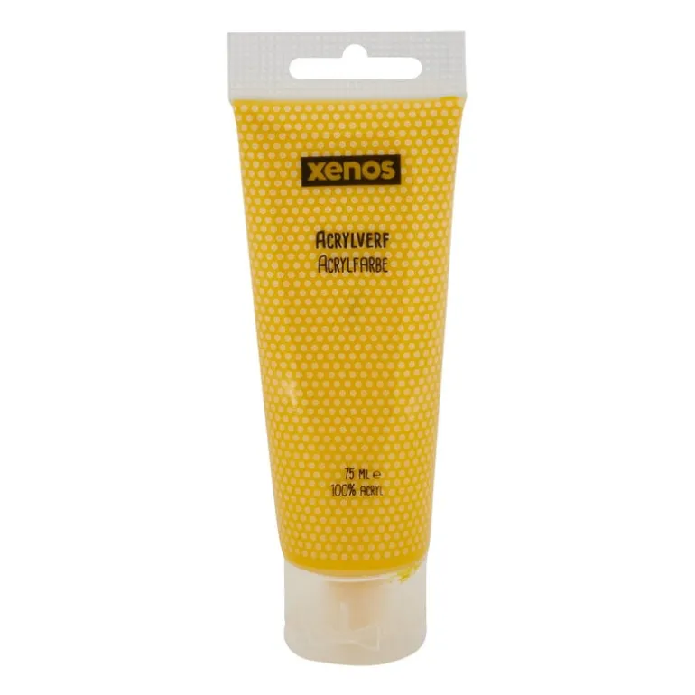 Arcylverf in tube - geel - 75 ml