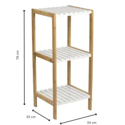 Badkamerrek - naturel/wit - 79x34x33 cm