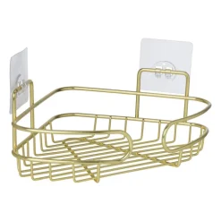 Badkamerrek hoek - goudkleurig - 21.5x21.5x10 cm