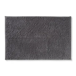 Badmat chenille - donkergrijs - 40x60 cm
