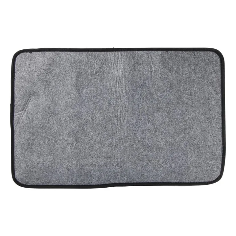 Badmat fluffy - zwart - 45x70 cm