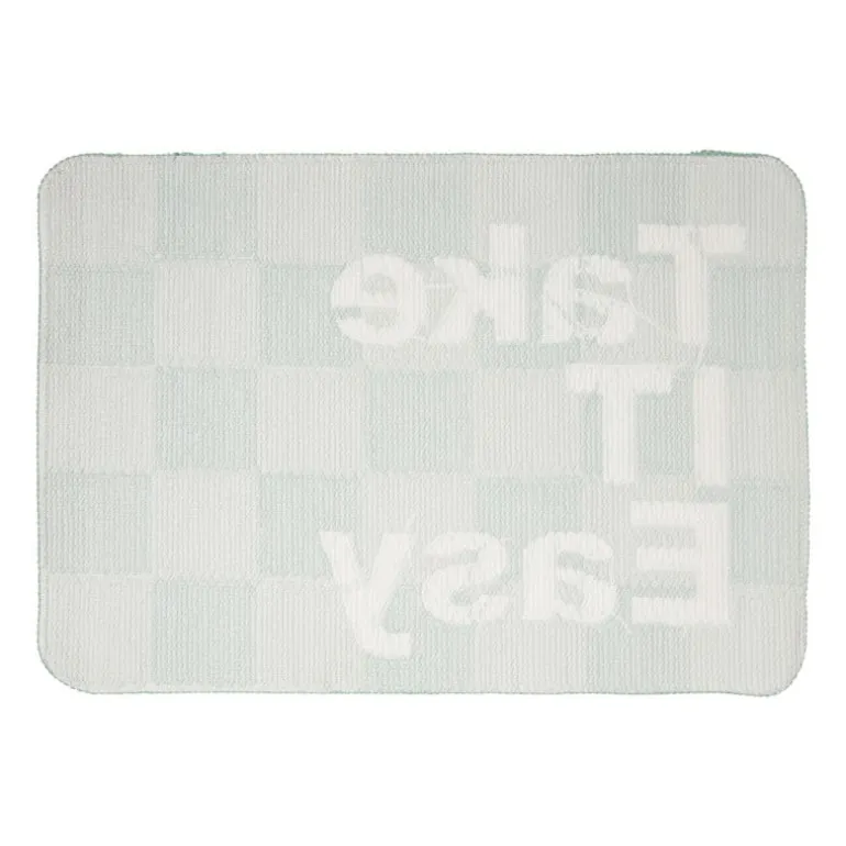 Badmat Take it Easy - groen/wit - 50x70 cm