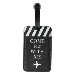 Bagagelabel - zwart - 10.5x6.5x0.2 cm