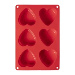 Bakvorm 6 harten - siliconen - 3.5x27x18.5 cm