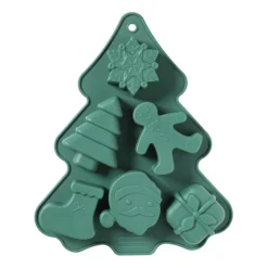 Bakvorm kerstfiguren - groen - 22x18x2.5cm