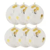 Ballon confetti - goud/wit - set van 6