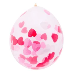Ballon confetti - hartjes - set van 6