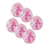 Ballon confetti - roze/wit - set van 6