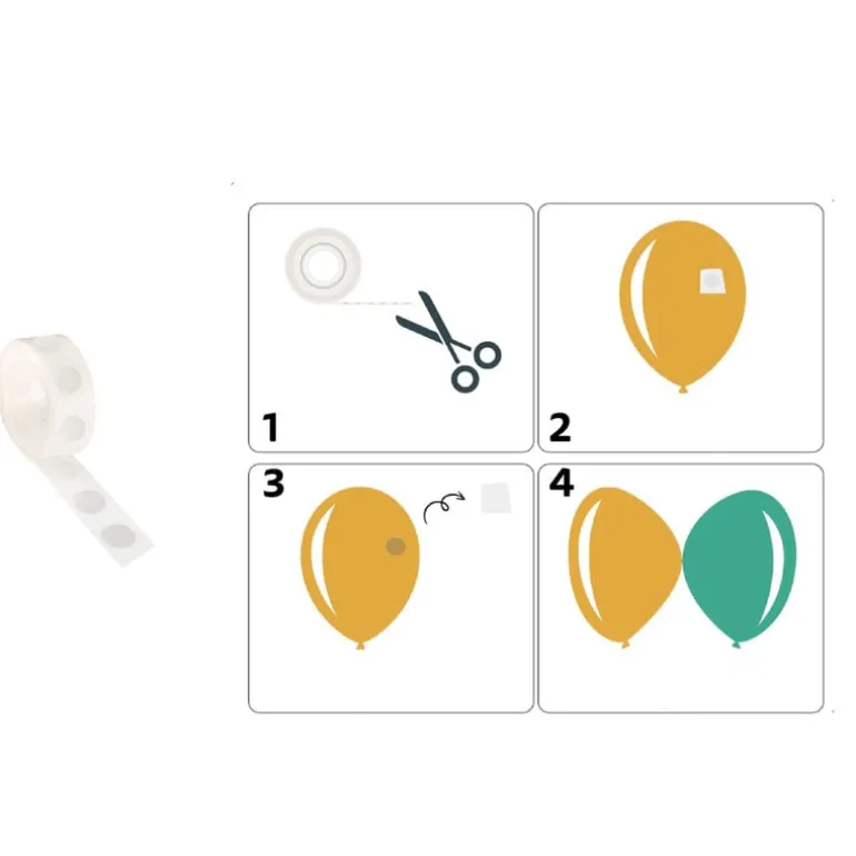 Ballon lijm plakkers - set van 100