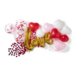 Ballonnen hartvorm - rood/roze - 6 stuks