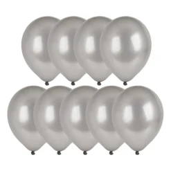 Ballonnen metallic - zilver - set van 9