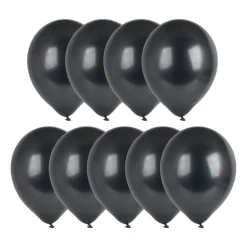 Ballonnen metallic - zwart - set van 9