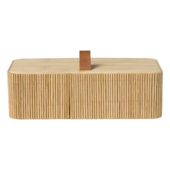 Bamboe kistje met deksel Jesse - 6x20x10 cm - naturel