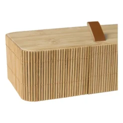 Bamboe kistje met deksel Jesse - 6x20x10 cm - naturel