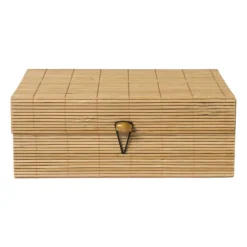 Bamboe kistje met deksel Moos - 8x21x16 cm - naturel