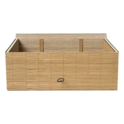 Bamboe kistje met deksel Moos - 10x27x20 cm - naturel