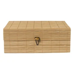 Bamboe kistje met deksel Moos - 9x24x18 cm - naturel