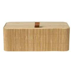 Bamboe kistje met deksel Jesse - 8x23x13 cm - naturel