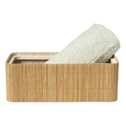 Bamboe kistje met deksel Jesse - 8x23x13 cm - naturel