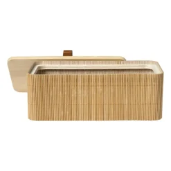 Bamboe kistje met deksel Jesse - 8x23x13 cm - naturel