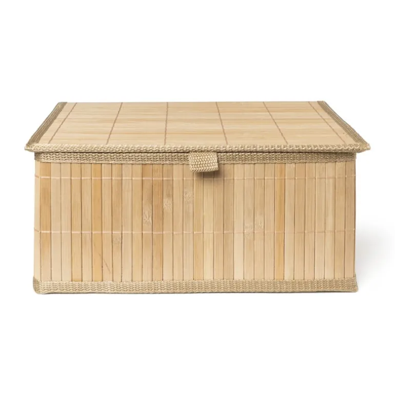 Bamboe mand met deksel - 11x24x18 cm