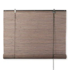 Bamboe rolgordijn - donkerbruin - 60x130 cm