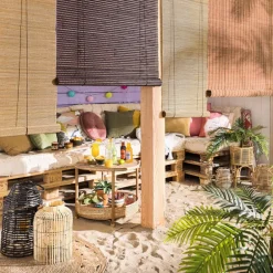 Bamboe rolgordijn - lichtbruin - 150x180 cm