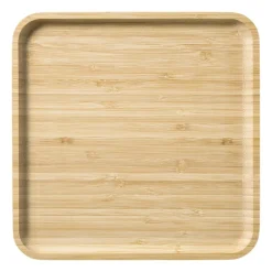 Bamboe tray vierkant - bruin - 1.8x24.5x24.5 cm