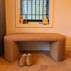 Bank Sara bouclé - bruin - 45x120x44 cm