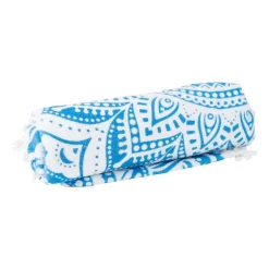 Beachplaid rondo indian blue - blauw - 145 cm