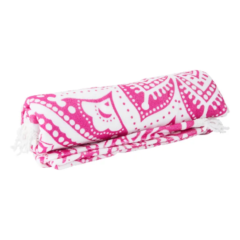 Beachplaid rondo indian fuchsia - roze - 145 cm