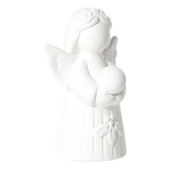 Beeldje kerstengel - wit - 10.5x6.7x5.8 cm