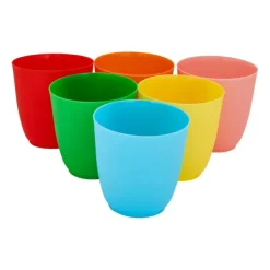 Bekers - multikleur - kunststof - ø8 cm - set van 6