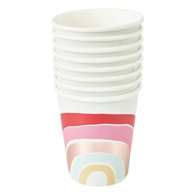 Bekers regenboog - set van 8