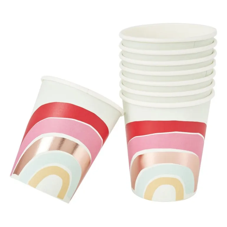 Bekers regenboog - set van 8