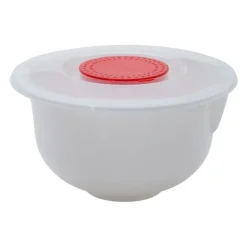 Beslagkom met deksel - 24 cm - wit