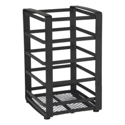 Bestekhouder metaal - zwart - 16.5x10x10 cm