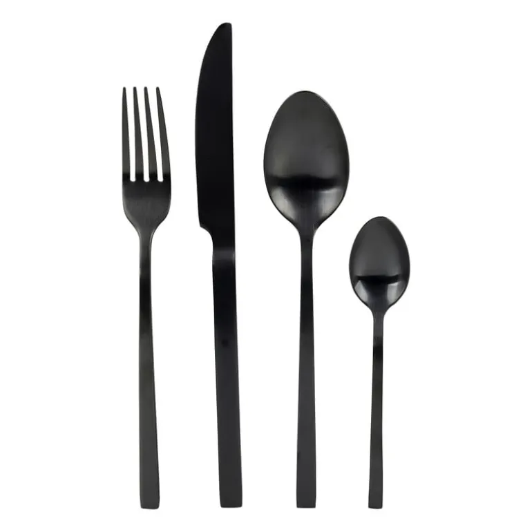 Bestekset - mat zwart - 16-delig