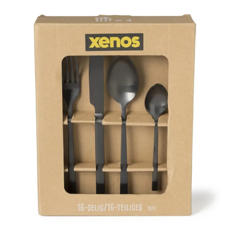 Bestekset - mat zwart - 16-delig