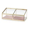 Bijouxdoos - 2- vaks - goud/roze - 18x9,5x7 cm