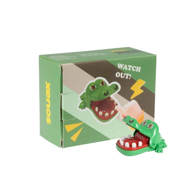 Bijtende krokodil mini spelletje - 6x4x8 cm