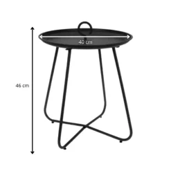 Bijzettafel antraciet - metaal - ø40x46 cm