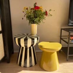 Bijzettafel Calvin - olijfgroen - ø35x35 cm