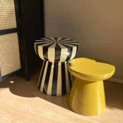 Bijzettafel Calvin - olijfgroen - ø35x35 cm