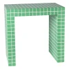 Bijzettafel checks - groen - 48x48x32 cm