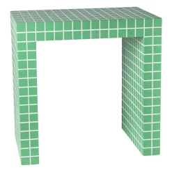 Bijzettafel checks - groen - 48x48x32 cm